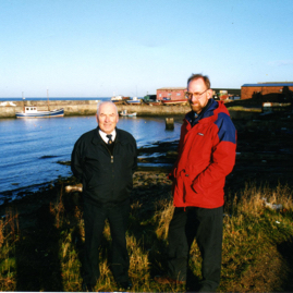 DH & Ian McMillan at Weatherhead's old site.jpg